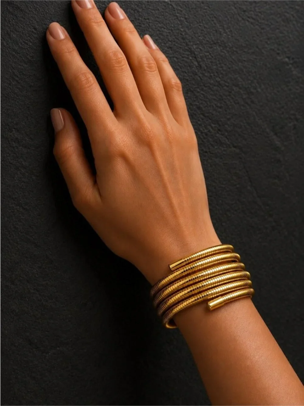 Gold Plated  Coil Wrap Bracelet